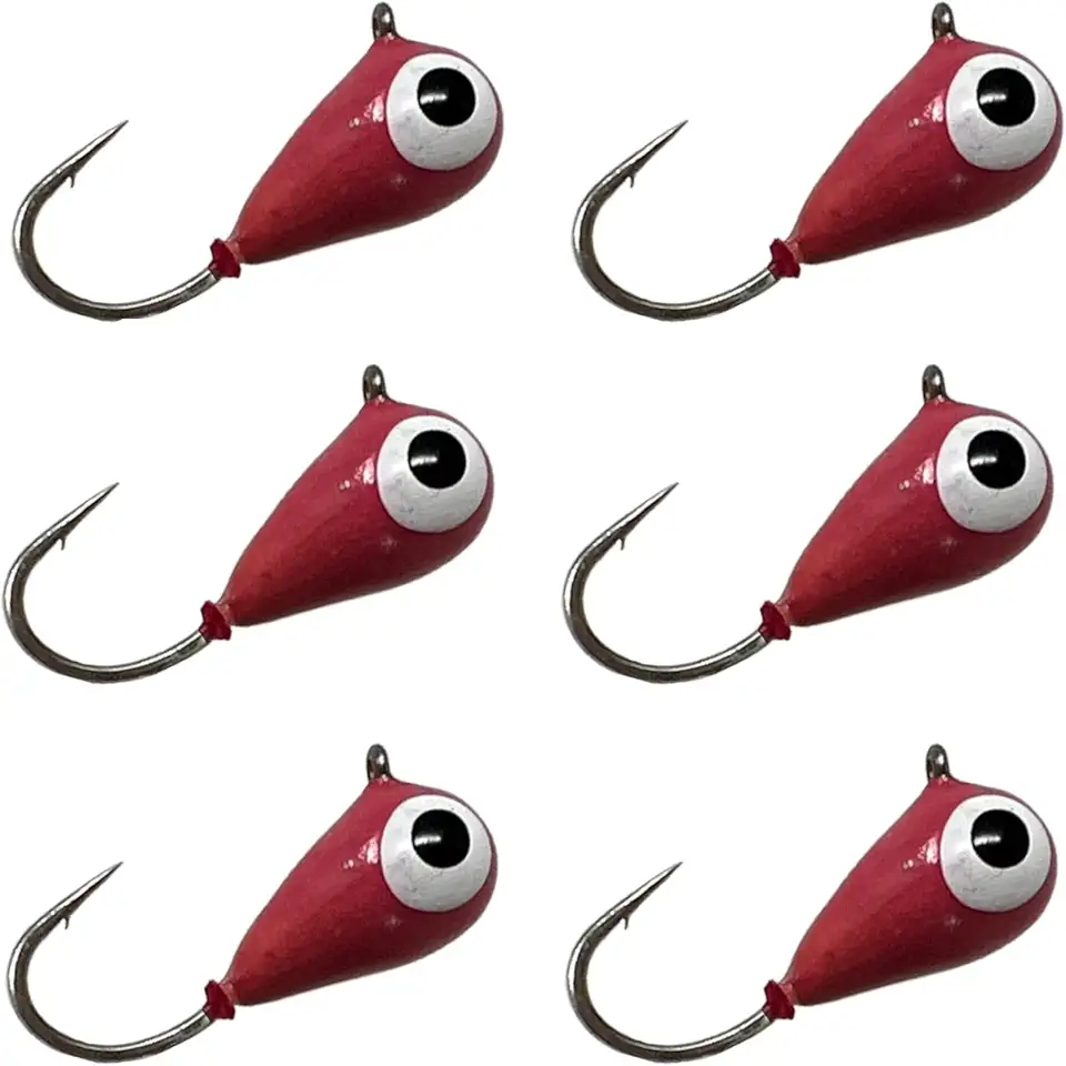 Reaction Tackle Tungsten Ice Fishing Jigs - Super Sensitive Tear Drop Jig for Panfish, Crappie, Walleye, Perch, Trout and Bluegill -Ice Fishing Lures Glow with UV Light