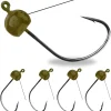 Reaction Tackle Tungsten Wacky Jig Heads - 5-Pack for Bass Fishing Jigs, Weedless Option Wacky Worm Hook - Finesse Jig for Soft Plastics