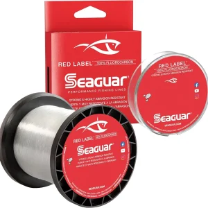 Red Label Fishing Line for Power Baits & Heavy-Duty Applications, Freshwater, 100% Fluorocarbon, Clear, Multiple Sizes