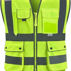 Reflective Safety Vest for Men & Women High Visibility Class 2 Vest with Pockets Meets ANSI Standards