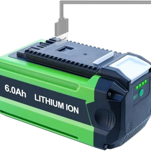 Replacement for Greenworks 40V Battery 6.0Ah 29472 29462 2901319 20202 20642 21242 Fit 40 Volt G-MAX Lithium Batteries Power Tools 22262 22272 25312 25322 27062 with 5V 2.0Ah USB Output