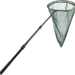 RESTCLOUD Professional Insect and Butterfly Net with 14" Stainless Ring, 26" Net Depth, Strong Aluminum Telescopic Handle Extends to 39", Full Extended to 53 Inches Green