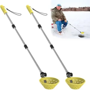 Retractable Ice Fishing Scoop Skimmer, Ice Fishing Accessories, Long Length, And Larger Spoon, No More Bending Over To Scoop Out Ice While Ice Fishing, Ice Fishing Gear, Pack Of 2