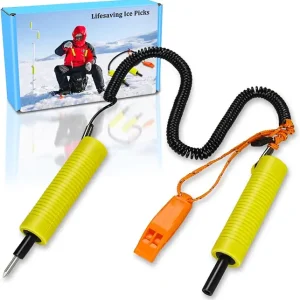 Retractable Ice Safety Pick - Skating & Fishing Kit, Spikes & Accessories