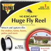 Revenge No Escape Huge Fly Reel Sticky Tape Trap, 1,312' Indoor Outdoor Hanging Disposable Fly Strip, Non-Toxic People and Pet Safe