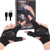 RF REENFAYA Rechargeable LED Flashlight Gloves,Valentine's Day Gifts for Men Cool Gadgets Tools Easter Gifts Flashlight Cycling Great for Night Workers Repairing,Working, Fishing, Camping, Hiking