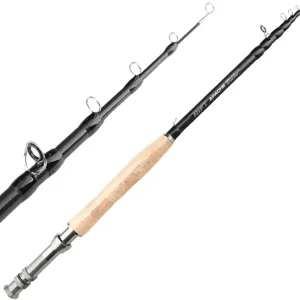 RIFT Apache Fly Fishing Rod � 5wt Carbon Fiber Telescopic Fishing Rod � One-Piece Travel Fishing Rod � Fast Action Fly Rod with Aluminum Reel Seat, Stainless Guides, and Folding Hook Keeper � Portable