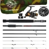 Rigged & Ready X Series Travel Fishing Rods. 6 Super Compact, Multi-Functional, Portable, Spin, Bass, Carp, Lure, Float, Fly Combos + Poles. 4 or 6 Tips & 5 to 25 Techniques Freshwater & Saltwater