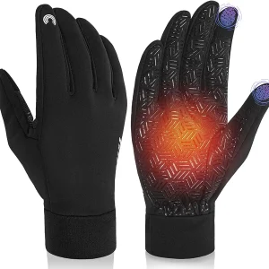 RIGWARL Upgraded Gloves for Cold Weather Waterproof, Winter Gloves for Men Women with Touch Screen, Early Spring and Late Fall Drving Gloves for Runing Walking Skiing Snow(Black, S)