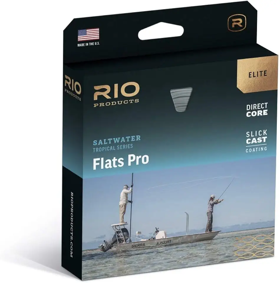 RIO PRODUCTS Elite Flats Pro Saltwater Fly Line, Easy to Cast Flies from Size 2/0 to 8, Low-Stretch & Ultra-Slick Performance, Aqua/Orange/Light Sand, 100ft, WF9F