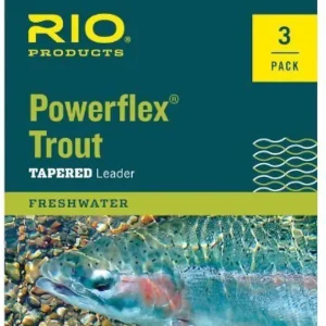 RIO Products Powerflex Trout 12ft Leader, Freshwater Tapered Fly Line, 3 Pack