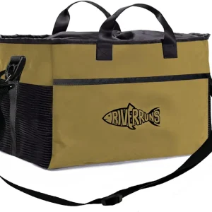 Riverruns Fishing Hunting Wader Bag with Vented Mesh, Waders Boots Bag, Fly Fishing Storage Bag for Fishing, Hiking, Camping (XL, Khaki,108L)