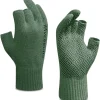 Riverruns Wool Fishing Gloves - Winter Fingerless Knitted Gloves for Men and Women 3-Cut Fingers Warm Gloves for Cold Weather, Fly Fishing, Ice Fishing, Kayaking
