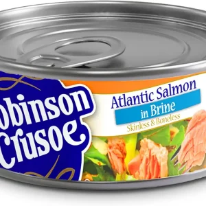 Robinson Crusoe Patagonian Salmon - Sustainable Premium Atlantic Can Salmon - Canned Salmon Boneless & Skinless in Brine - Cooked & Ready to Eat Pink Salmon Fish, Great for Quick Meals, 6 oz Can