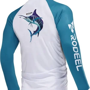 Rodeel Men's Fishing Shirts for Men Long Sleeve Wicking Fabric UPF 50 Sun Protection Performance Shirt