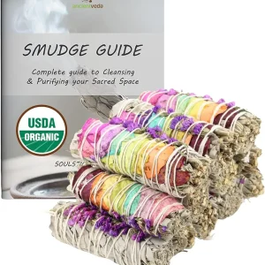 Rose Petals & Organic White Sage Smudge Sticks with Flowers for Cleansing Home, Meditation, Yoga, Healing and Smudging | Sustainably Sourced California White Sage Bundles (12 Pack - 4 Inch)
