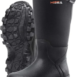Rubber Hunting Boots, Tall Warm Neoprene Waterproof Insulated Basic Hunting Boots, Mens Adjustable Winter Boots Durable Slip Resistant Outdoor Hunting Fishing Working Boots for Men