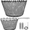 Rubber Net Replacement Fishing Net Bag Fly Fishing Foldable Fish Landing Net for Freshwater Saltwater Without Handle 6 Sizes