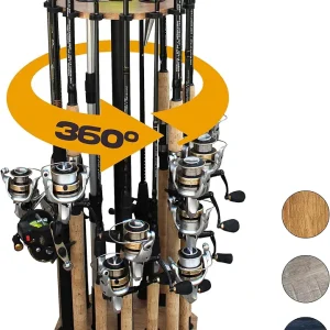 Rush Creek Creations | Rod Holder for 16 Fishing Poles, Garage Organization and Storage, for Reels, Gear, Accessories, Tackle Box