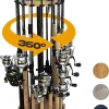 Rush Creek Creations | Rod Holder for 16 Fishing Poles, Garage Organization and Storage, for Reels, Gear, Accessories, Tackle Box