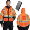 Safety Heated Jacket,Waterproof Safety Jacket for Men with Pockets, Reflective High Visibility Safety Heated Jacket