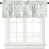 Sage Green Coral Coastal Farmhouse Short Window Curtain Valances, Summer Beach Valances for Windows, Seaside Nautical Rod Pocket Kitchen Valances for Living Room Bedroom Bathroom Cafe 54"x18"