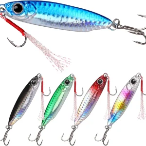 Saltwater Jigs Fishing Lures with Ultra-Sharp Hooks, Saltwater Spoon Lure for Tuna Salmon Grouper, Sea Fishing Jigging Lure, Trolling Spoon for Bass Fishing