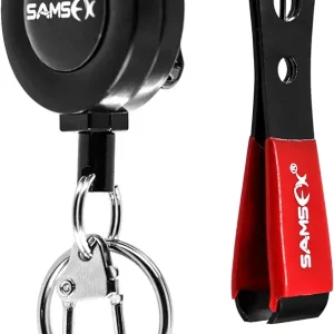SAMSFX Fly Fishing Nippers, Tippet Cutter, Leader or Line Clipper with Hook Eye Cleaner & Comfy Grip, Zinger Retractors Combo