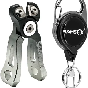 SAMSFX Mini Fishing Line Cutters with Retractors, Braid Scissors,Tungsten Line Cutter That Cut Braid, Mono and Fluoro Lines Clean and Smooth Fly Fishing Equipment