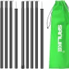SAN LIKE Tent Poles Iron Camping Tarp Poles 76.6in Telescoping Tarp Tent Poles Adjustable Collapsible Tent Poles Canopy Rain Awning Shelter Backpacking Hiking (5 Sections)
