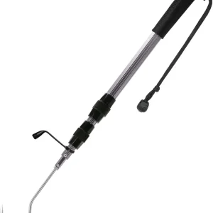 SANLIKE Telescopic Fish Gaff with Stainless Sea Fishing Spear Hook Tackle, Soft Handle Aluminium Alloy Pole for Saltwater Offshore Ice Tool