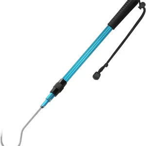 SANLIKE Telescopic Fish Gaff with Stainless Sea Fishing Spear Hook Tackle, Soft Handle Aluminium Alloy Pole for Saltwater Offshore Ice Tool