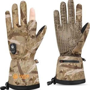 SAVIOR HEAT Heated Gloves - Camouflage Hunting, Fishing, Shooting, Cold Weather Touchscreen Gloves for Men & Women