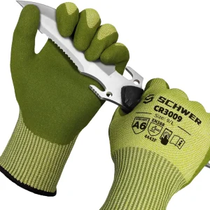 Schwer 2 Pairs ANSI A6 Cut Resistant Fishing Gloves, CR3009 Touchscreen Compatible Work Gloves for Men and Women, Non Slip, Ideal for Fishing, Hunting, Hiking, Cycling, DIY and Outdoor Activities, L