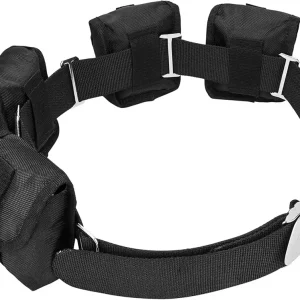 Scuba weight belt with 4 pockets, quick release buckle diving pocket weight belt with 5pcs weight keepers,weight pouch belt fit for waist 32" to 52"