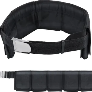 Scuba Weight Belt with 5 Pockets, Quick-Release Buckle Diving Pocket Weight Belt Adjustable Snorkeling Webbing Weight Pouch Belt fit for Waist 32" to 52" (Not Including Weights)