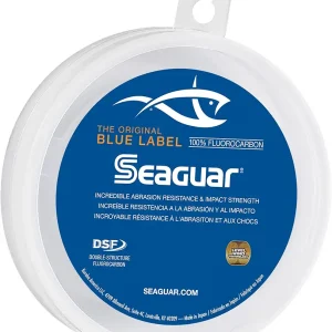 Seaguar Blue Label Fishing Leader Line for Saltwater, 100% Fluorocarbon, Clear, Multiple Sizes