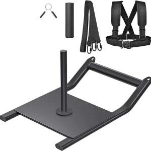 SELEWARE Weight Sled Workout Sled Fitness Strength Training Sled Speed Training Sled for Athletic Exercise and Speed Improvement Suitable for 1" and 2" Weight Plates