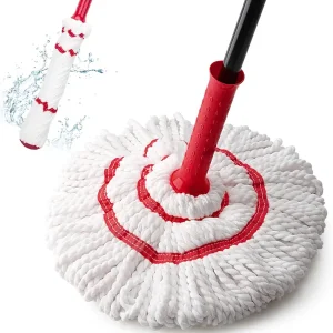 Self Wringing Mop for Floor Cleaning, Microfiber Floor mop with 57 " Long Handle, Easy Wringing Mop for Kitchen Hardwood Bathroom Garages Warehouses Vinyl Tile Laminate Home Office