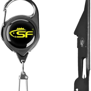 SF 2 in 1 Fishing Line Knot Tyer Quick Knot Tying Tool with Steel Cord Zinger Retractor Fly Fishing Anglers Tool Fly Fishing Angler Accessories