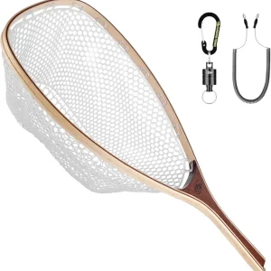SF Fly Fishing Landing Net Soft Rubber Mesh Trout Net Catch and Release Net