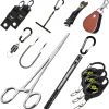 SF Fly Fishing Tools Kit Includes a Fishing Knot Tool and Line Clipper, Zinger Retractor and Hook Remover Forceps.