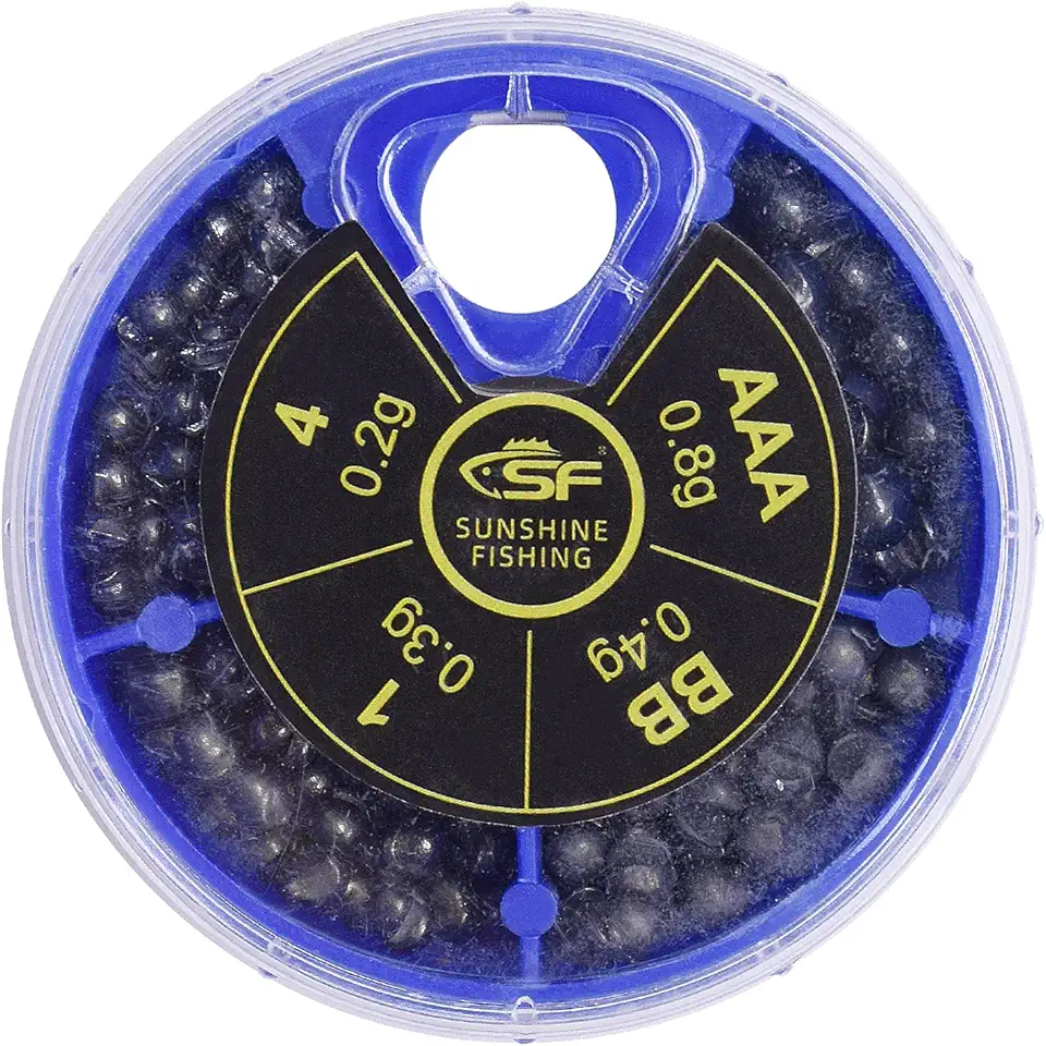 SF Micro Split Shot Lead Combo Removable Fly Fishing Lead Ice Fishing Pure Lead Sinkers Weights Fishing Tackle(112Pcs/4 Size/1 Box)