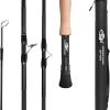 SF SF-001 Fly Fishing Rod 4 Piece 3/4wt 7.6ft, 5/6wt 7/8wt 9ft Matt Black Trout Fly Rod IM7 Carbon Fiber Blank Chromed Guide and Durable Rod Tube for New and Younger Anglers