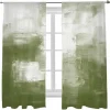 Sheer Curtains 72 Inches Long 2 Panels Set Sage Green White Paint Texture Light Filtering Curtains & Drapes Rod Pocket Voile Panel Curtain for Bedroom Living Room 52" W x 72" L