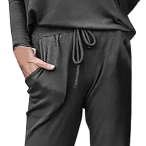 SHOPESSA Jogging Suits for Women 2 Piece Set Track Pant with Pockets Sweatshirt Pants Set Trendy Clothes