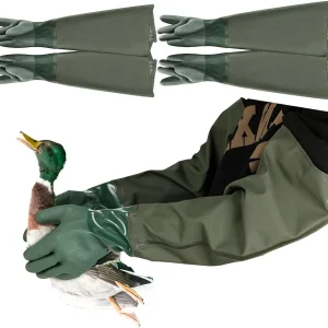 Shoulder Length Duck Hunting Glove, Waterproof Waterfowl Decoy Duck Gloves, Trapping Gauntlet Gloves for Waterfowl Hunting