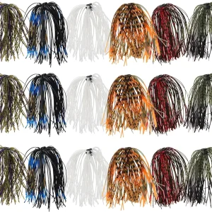Silicone Spinnerbait Skirts Replacement DIY Fishing Jig Lures 50 Strands Rubber Skirts for Spinnerbaits Buzzbaits Spoon Blade Squid Jig Replacement Fly Tying Material