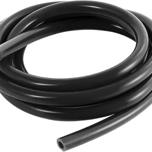 Silicone Vacuum Tubing Hose Line, 10 Ft 1/4" (6mm) Inner Diameter Hose, High Tempterature 130PSI Max Pressure for Multiple Use, Auto Replacement Vacuum Hose Line for Vehicle Radiator (Black)