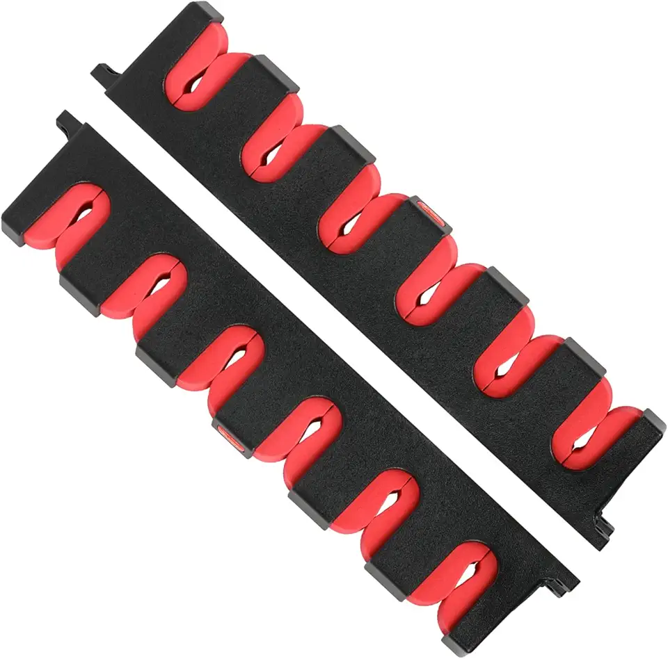 Simple Deluxe Horizontal Fishing Rod Holders Wall-Mounted � Fishing Rod Racks Great Fishing Pole Holder for Garage and Boat, Simple Deluxe Fishing Rod Rack Holds Up to 6 Rods, 13.6" Red, 1 Pair